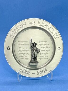 Hudson 100th Anniversary Statue of Liberty Commemorative Pewter Plate 1886-1996